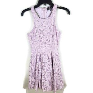 Lulus purple floral lace open back dress XS
